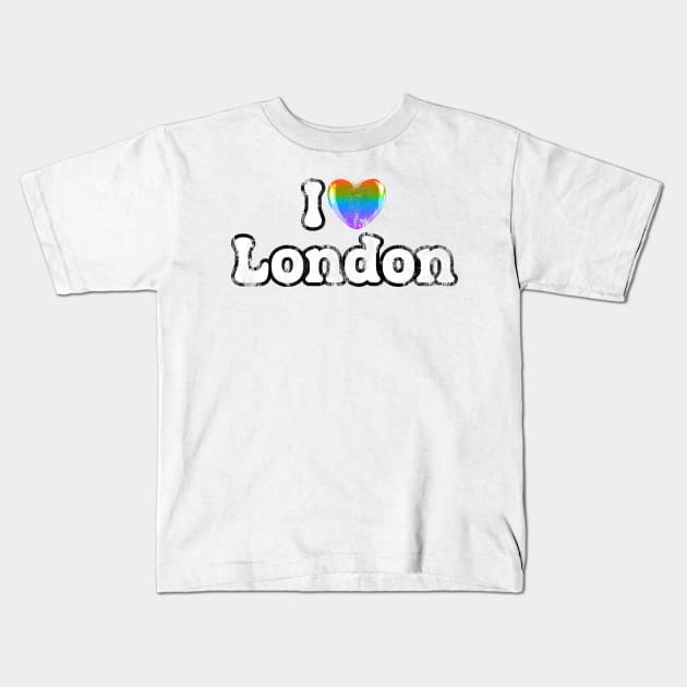 i love rainbow london Kids T-Shirt by Creatum